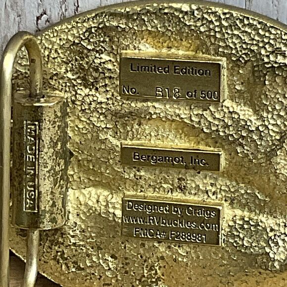Bergamot Camper Belt Buckle in Box Mens Mt Rushmore Statue of Liberty - Picture 7 of 8